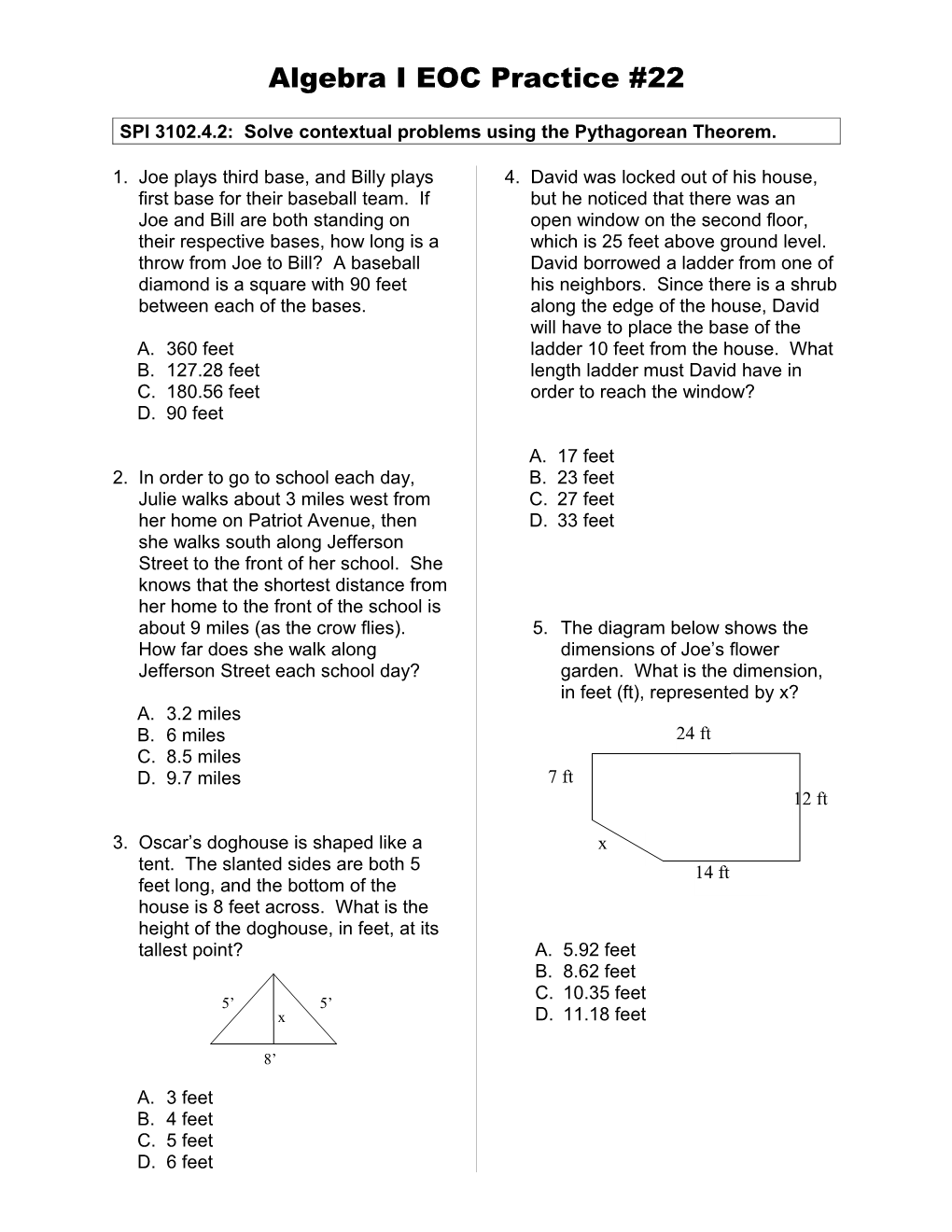 Algebra I EOC Practice #1 s2