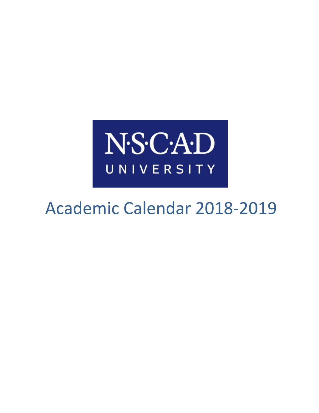 Academic Calendar 2018-2019