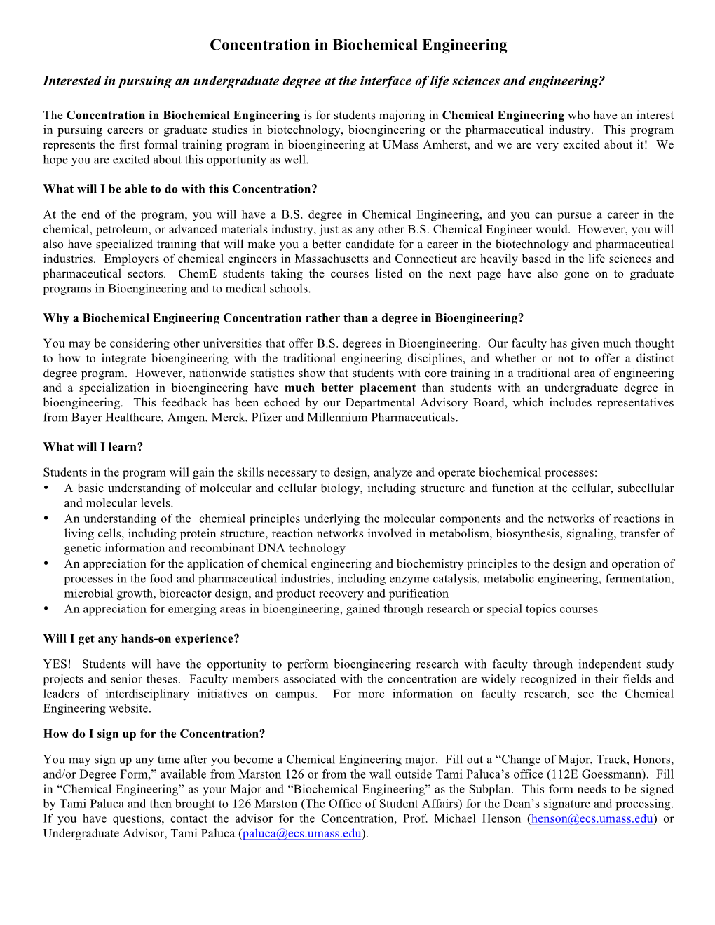 Concentration in Biochemical Engineering