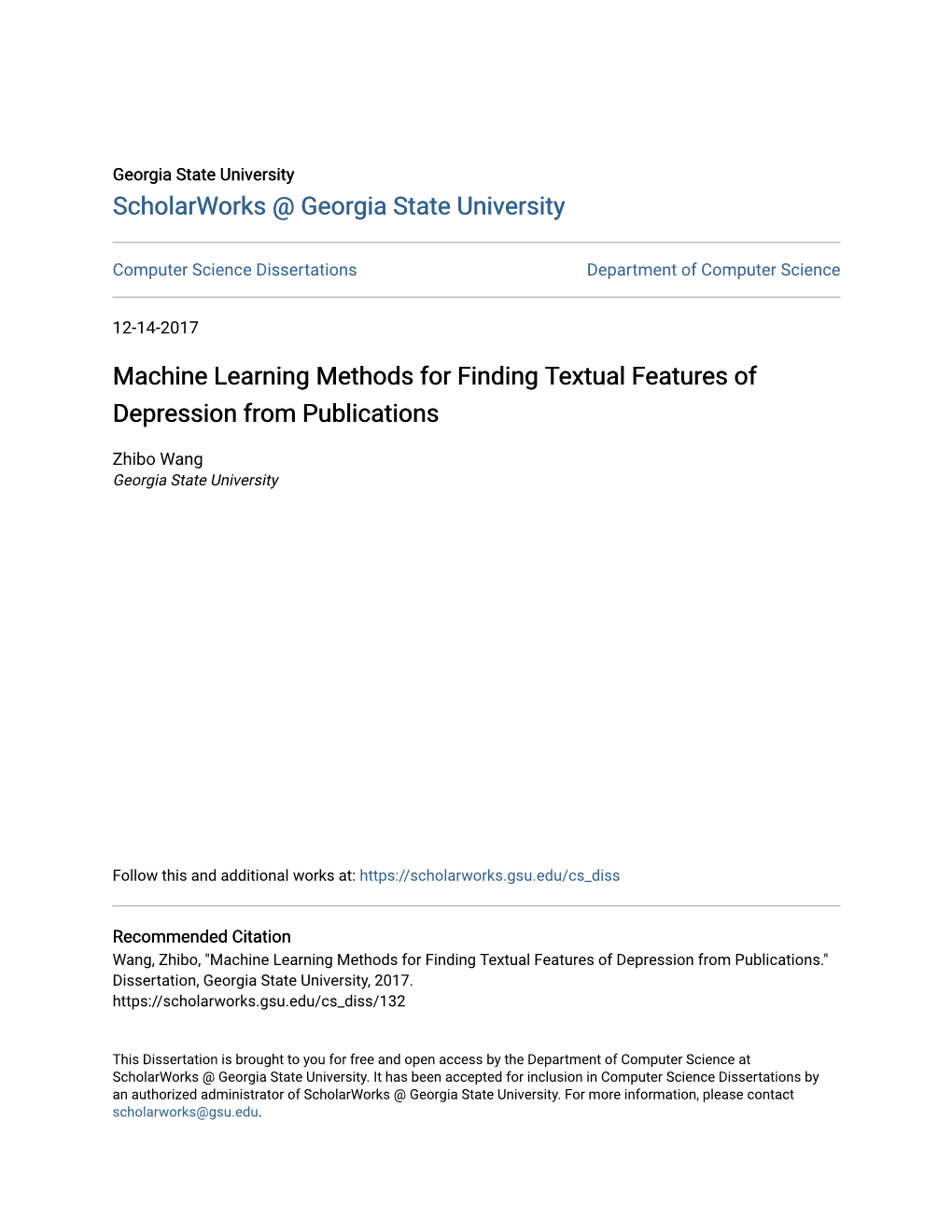 Machine Learning Methods for Finding Textual Features of Depression from Publications