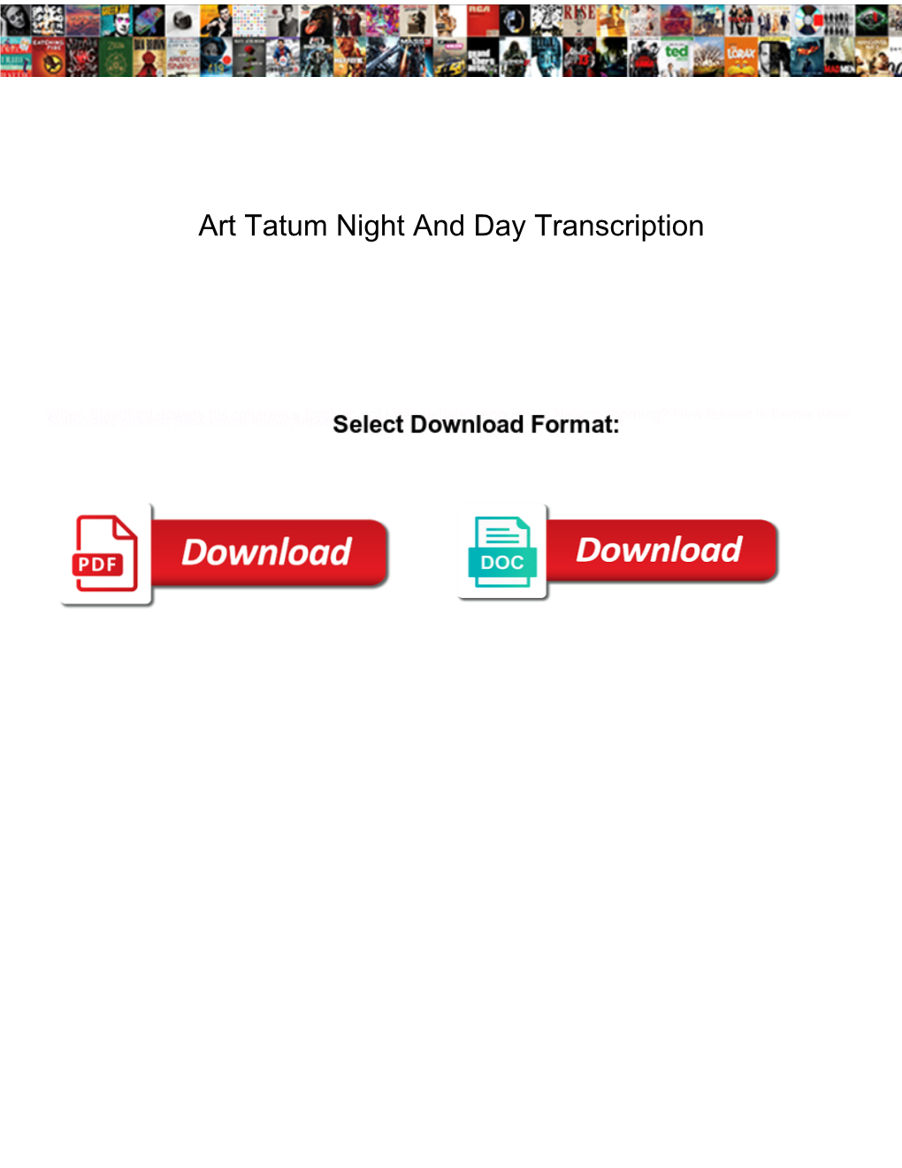 Art Tatum Night and Day Transcription