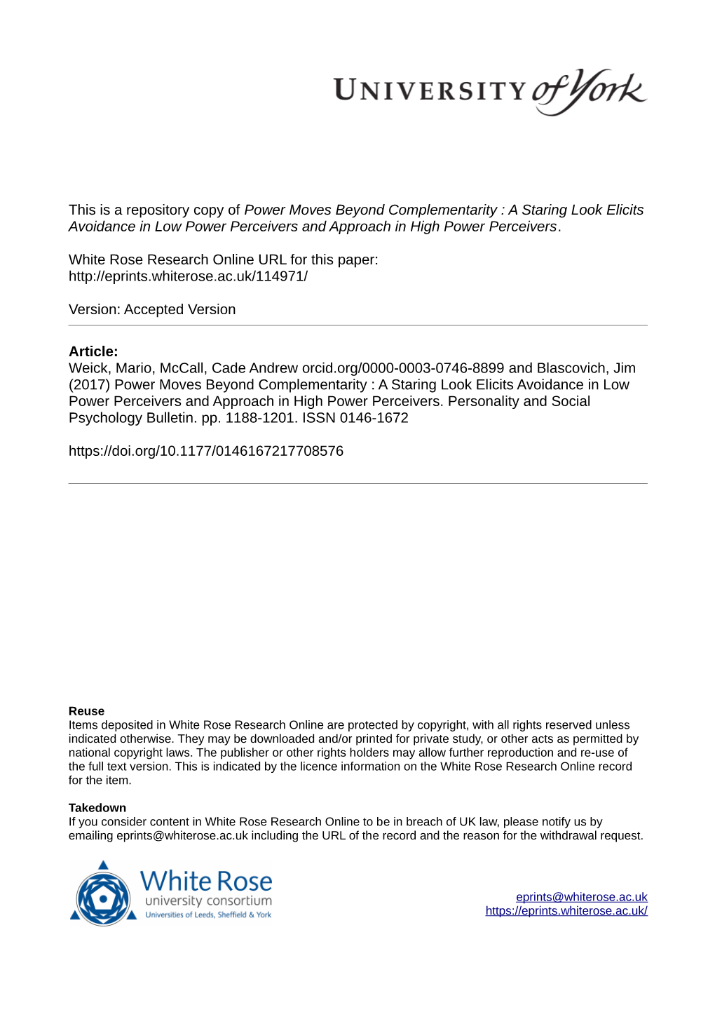 Power Moves Beyond Complementarity : a Staring Look Elicits Avoidance in Low Power Perceivers and Approach in High Power Perceivers