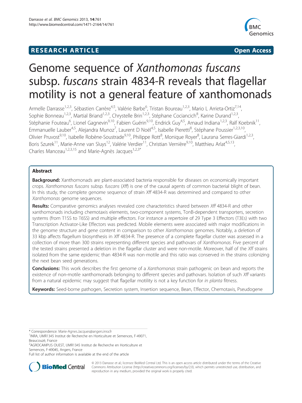 Xanthomonas Fuscans Subsp