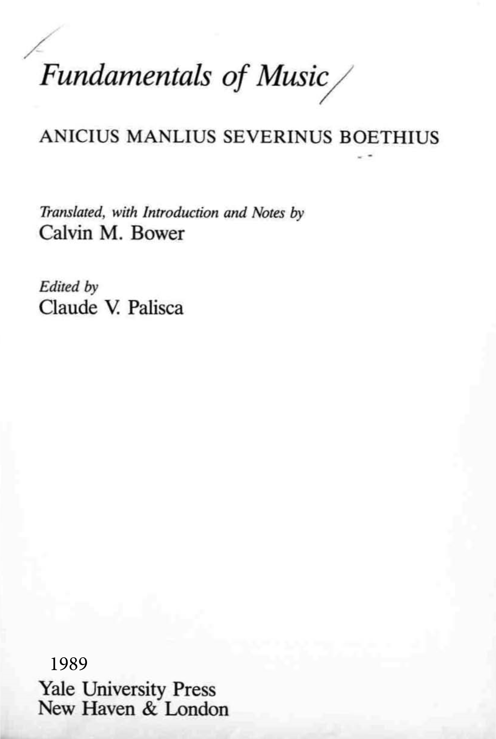 Boethius's Music