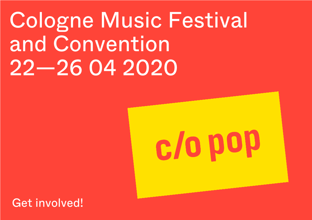 Cologne Music Festival and Convention 22—26 04 2020