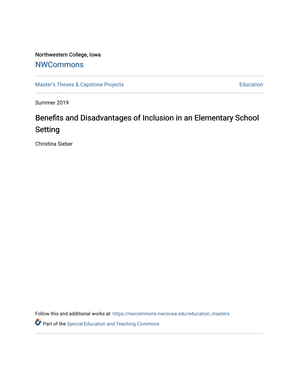 Benefits and Disadvantages of Inclusion in an Elementary School Setting