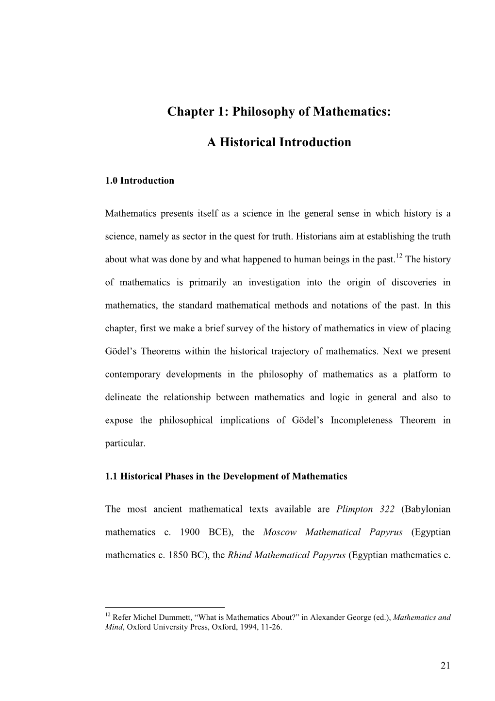 Philosophy of Mathematics