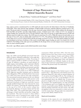 Treatment of Sago Wastewater Using Hybrid Anaerobic Reactor