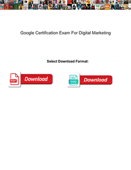 Google Certification Exam for Digital Marketing