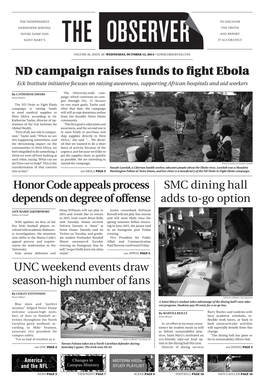 ND Campaign Raises Funds to Fight Ebola Smc Dining Hall Adds To-Go