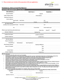 Commercial Application Form