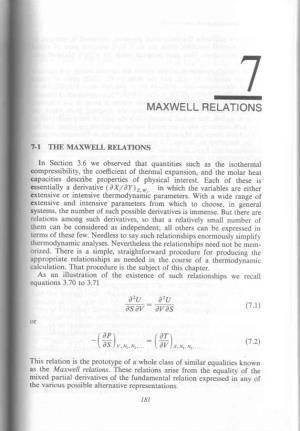 Maxwell Relations