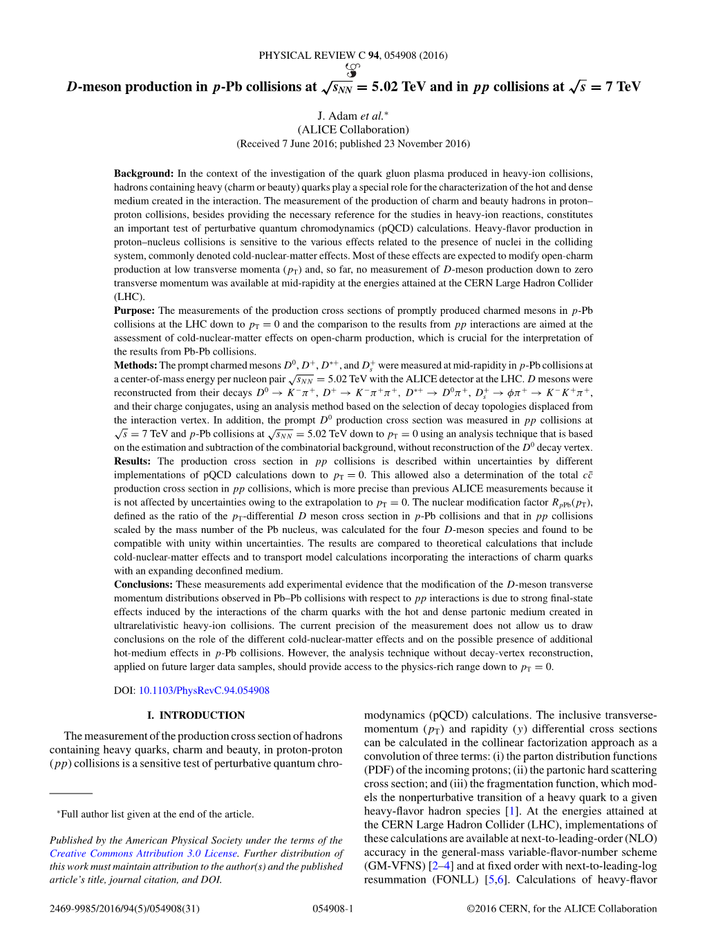 D-Meson Production in P-Pb Collisions at √ Snn = 5.02 Tev and in Pp