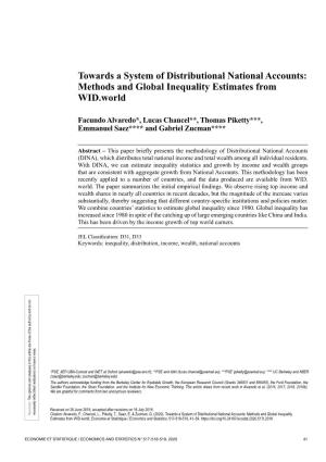 Towards a System of Distributional National Accounts: Methods and Global Inequality Estimates from WID.World