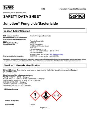 SAFETY DATA SHEET Junction® Fungicide/Bactericide