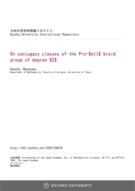 On Conjugacy Classes of the Pro-$Ell$ Braid Group of Degree $2$