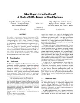What Bugs Live in the Cloud? a Study of 3000+ Issues in Cloud Systems