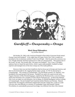 Gurdjieff, Ouspensky, Orage