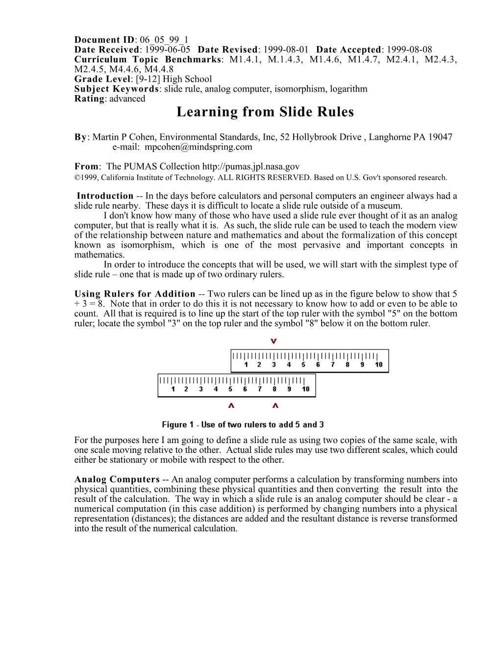 Learning from Slide Rules