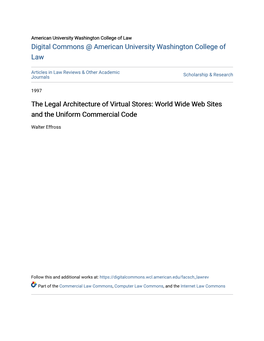 The Legal Architecture of Virtual Stores: World Wide Web Sites and the Uniform Commercial Code