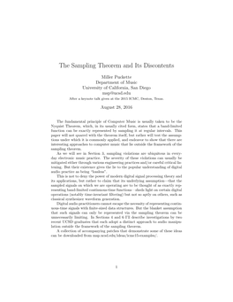 The Sampling Theorem and Its Discontents