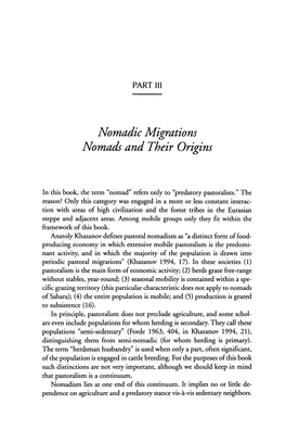 Nomadic Migrations Nomads and Their Origins