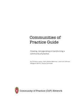 Communities of Practice Guide