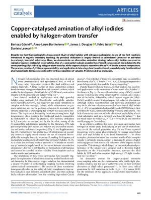 Copper-Catalysed Amination of Alkyl Iodides Enabled by Halogen-Atom Transfer