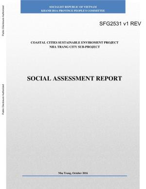 SOCIAL ASSESSMENT REPORT Public Disclosure Authorized Public Disclosure Authorized