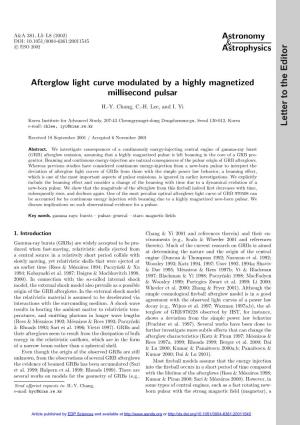 Afterglow Light Curve Modulated by a Highly Magnetized Millisecond Pulsar