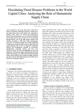 Elucidating Flood Disaster Problems in the World Capital Cities: Analyzing the Role of Humantrain Supply Chain