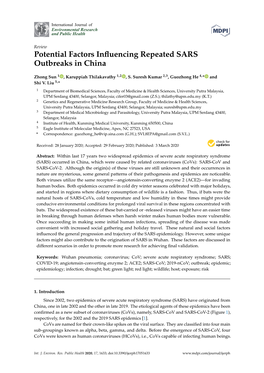 Potential Factors Influencing Repeated SARS Outbreaks in China