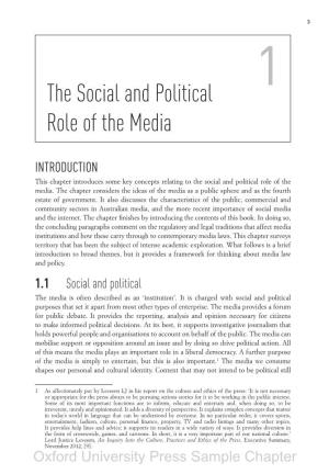 The Social and Political Role of the Media