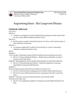Rat Lungworm Disease