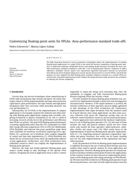 Customizing Floating-Point Units for Fpgas: Area-Performance-Standard