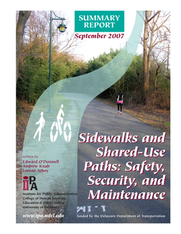 Sidewalks and Shared-Use Paths: Safety, Security, and Maintenance