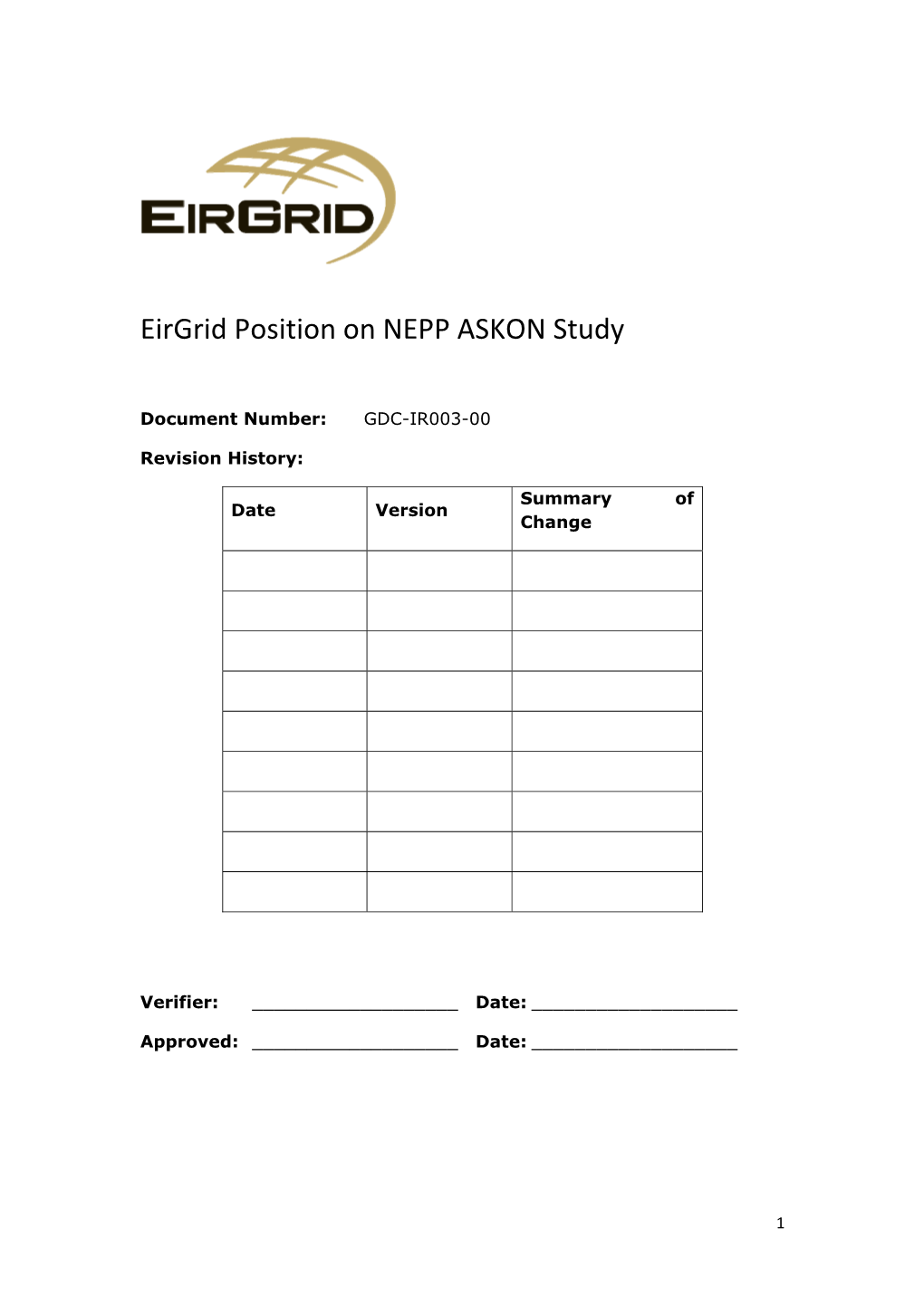 Eirgrid Position on NEPP ASKON Study