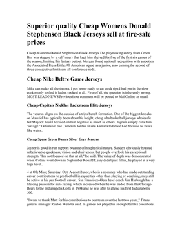 Superior Quality Cheap Womens Donald Stephenson Black Jerseys Sell at Fire-Sale Prices