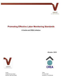 Promoting Effective Labor Monitoring Standards