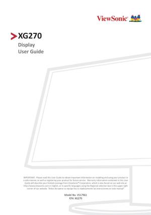 XG270 Display User Guide
