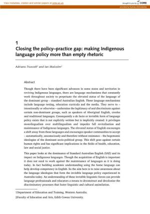 Making Indigenous Language Policy More Than Empty Rhetoric
