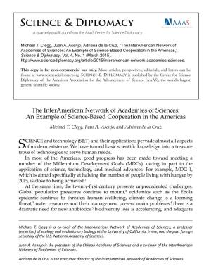The Interamerican Network of Academies of Sciences: an Example of Science-Based Cooperation in the Americas,” Science & Diplomacy, Vol