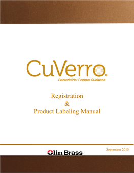 Registration & Product Labeling Manual