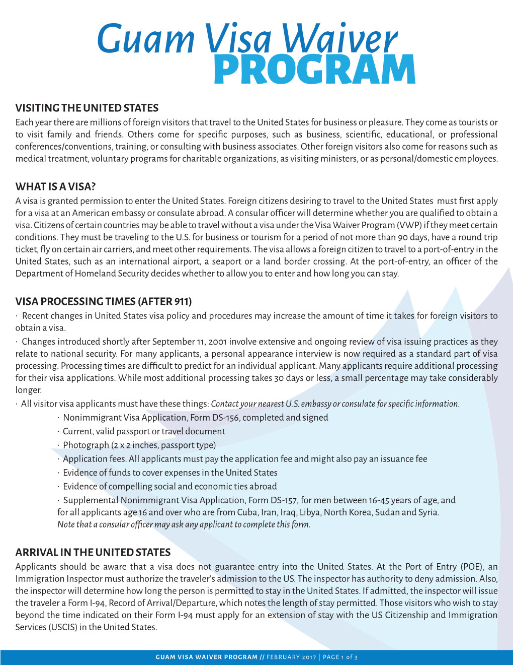 PROGRAM Guam Visa Waiver