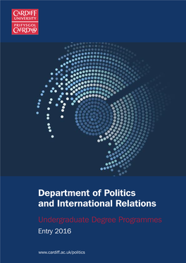 Department of Politics and International Relations Undergraduate Degree Programmes Entry 2016
