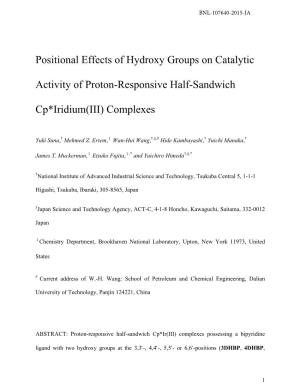 Positional Effects of Hydroxy Groups on Catalytic