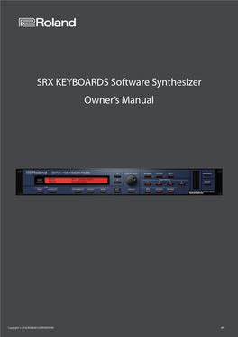 SRX KEYBOARDS Software Synthesizer Owner's Manual
