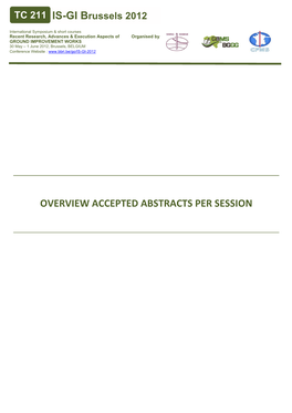 Overview Accepted Abstracts Per Session