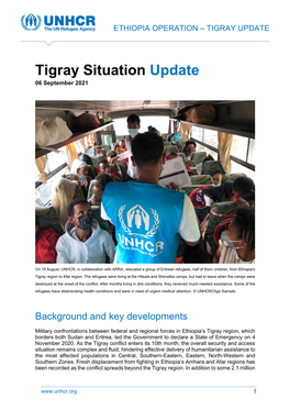 Tigray Situation Update 0 6 September 2021