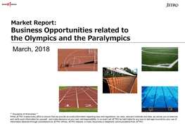 Business Opportunities Related to the Olympics and the Paralympics March, 2018
